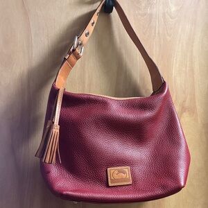 Dooney & Bourke Burgundy Leather Hobo Bag